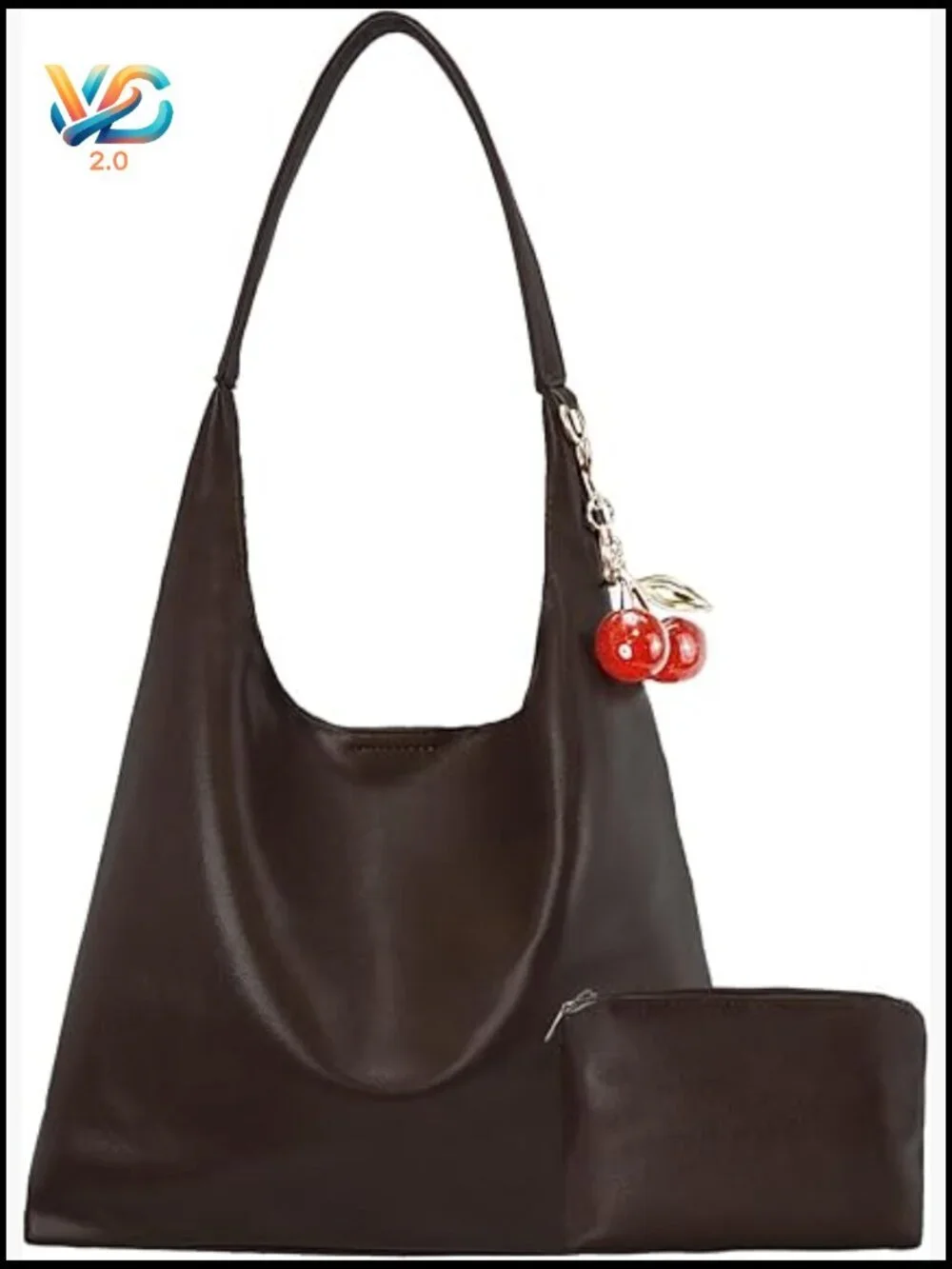 Large Vegan Leather Hobo Bag Shoulder Purse Crossbody Slouchy Tote Handbag